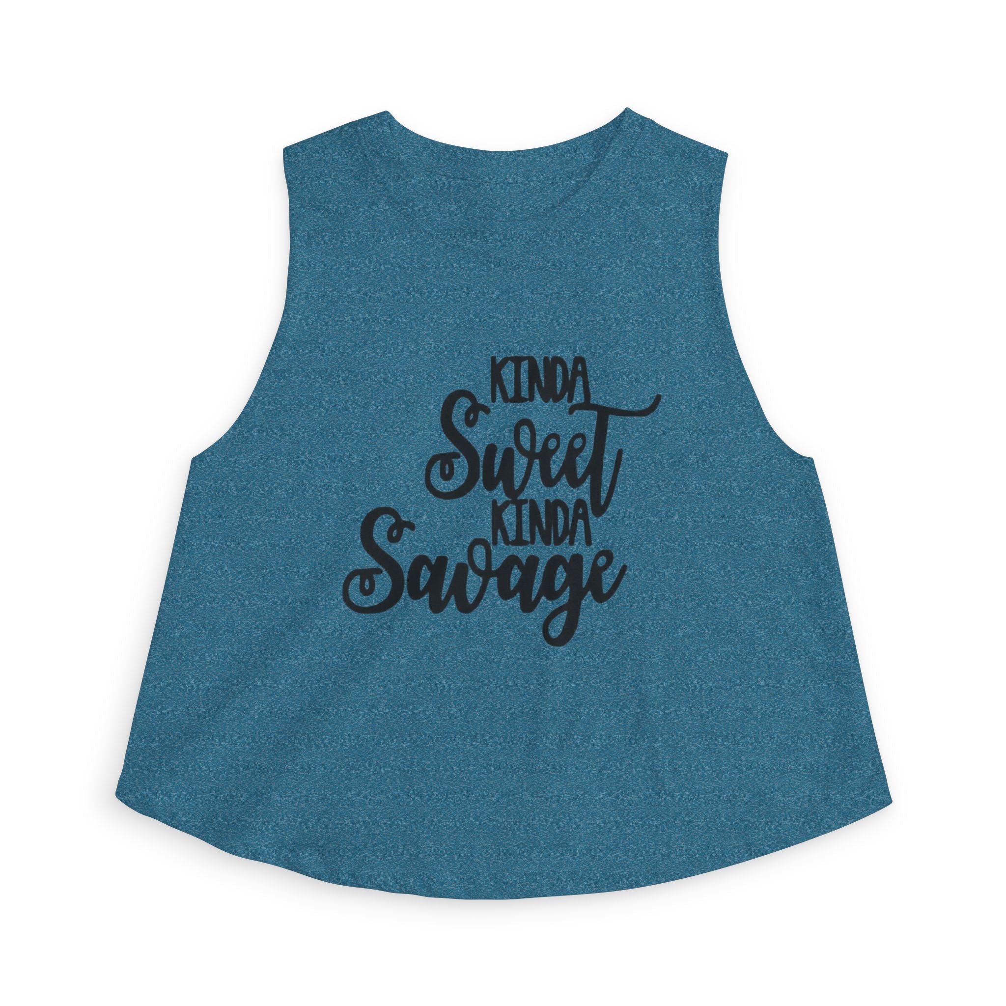 Crop Top — "Kinda Sweet Kinda Savage" Women's Flowy Cropped Tank
