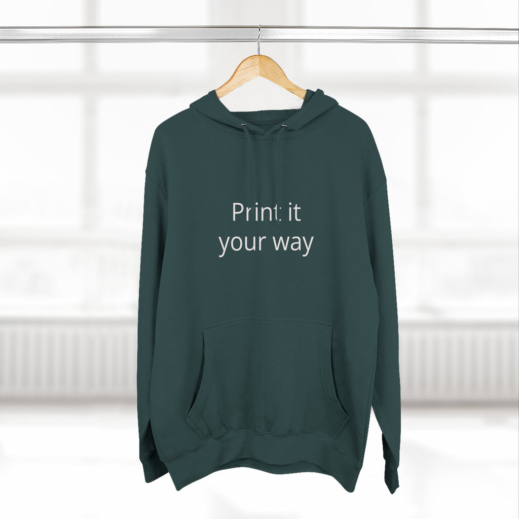 Blank White Hoodie — Customizable Three-Panel Fleece Pullover