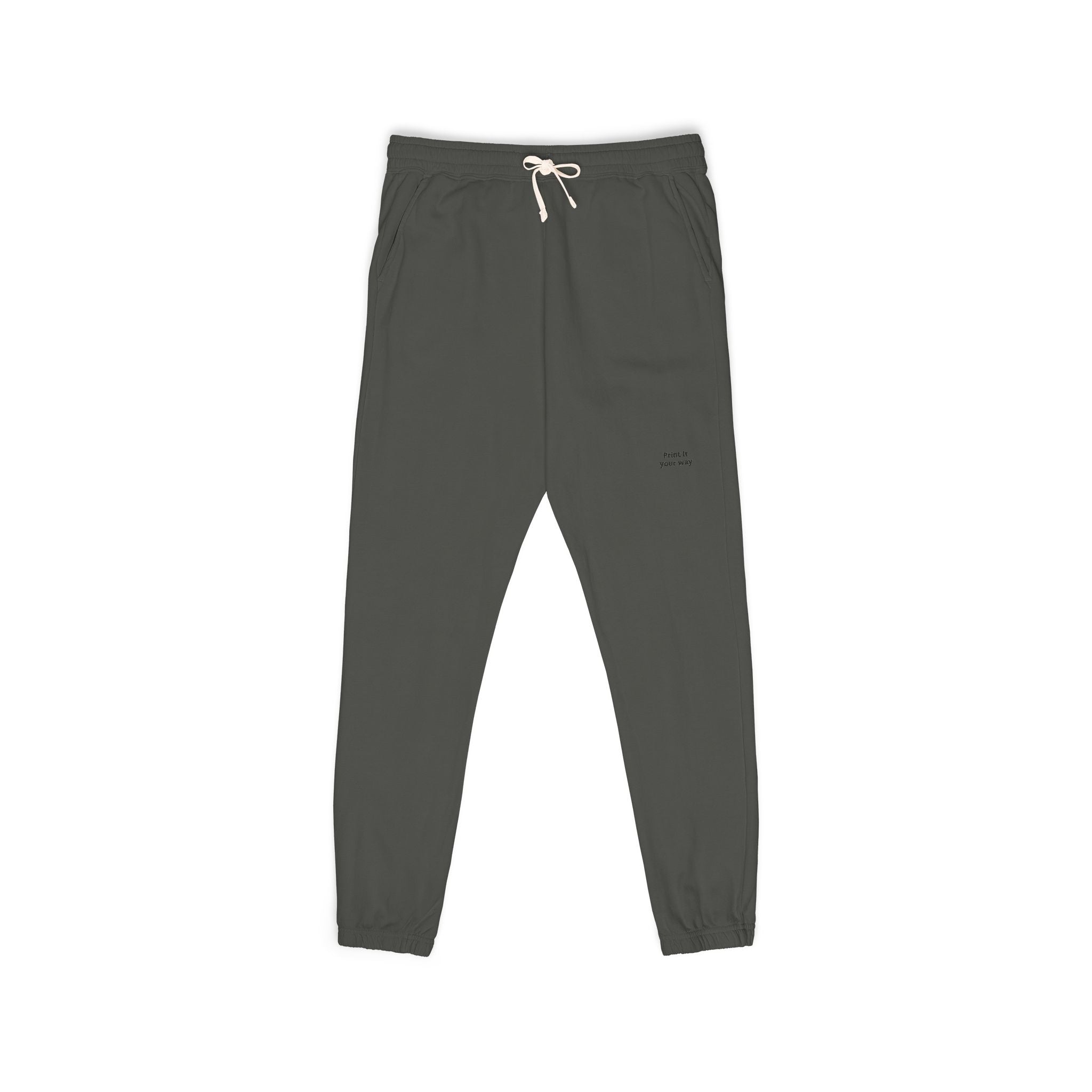 Garment-Dyed Fleece Sweatpants — Minimal Embroidered Joggers