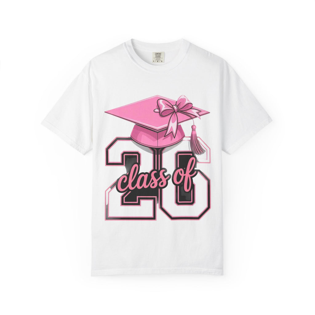 Class of 20 Graduation T-Shirt — Pink Cap & Tassel Senior Tee