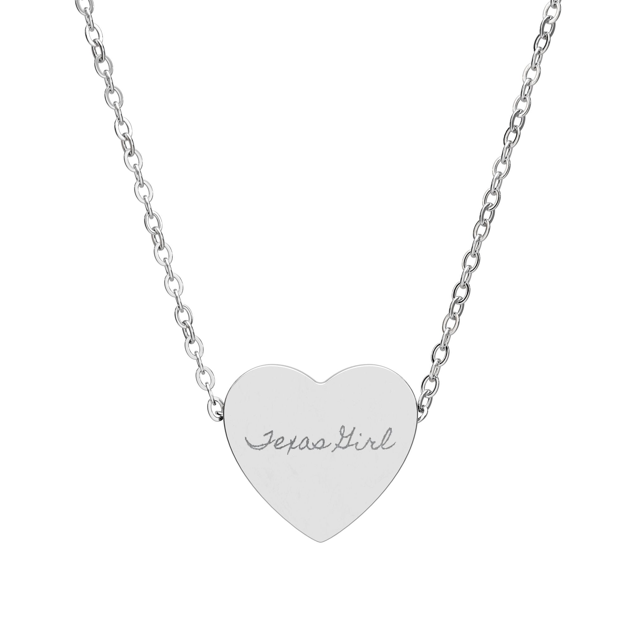 Engravable Heart Necklace — Personalized 'Jesus Girl' Religious Pendant