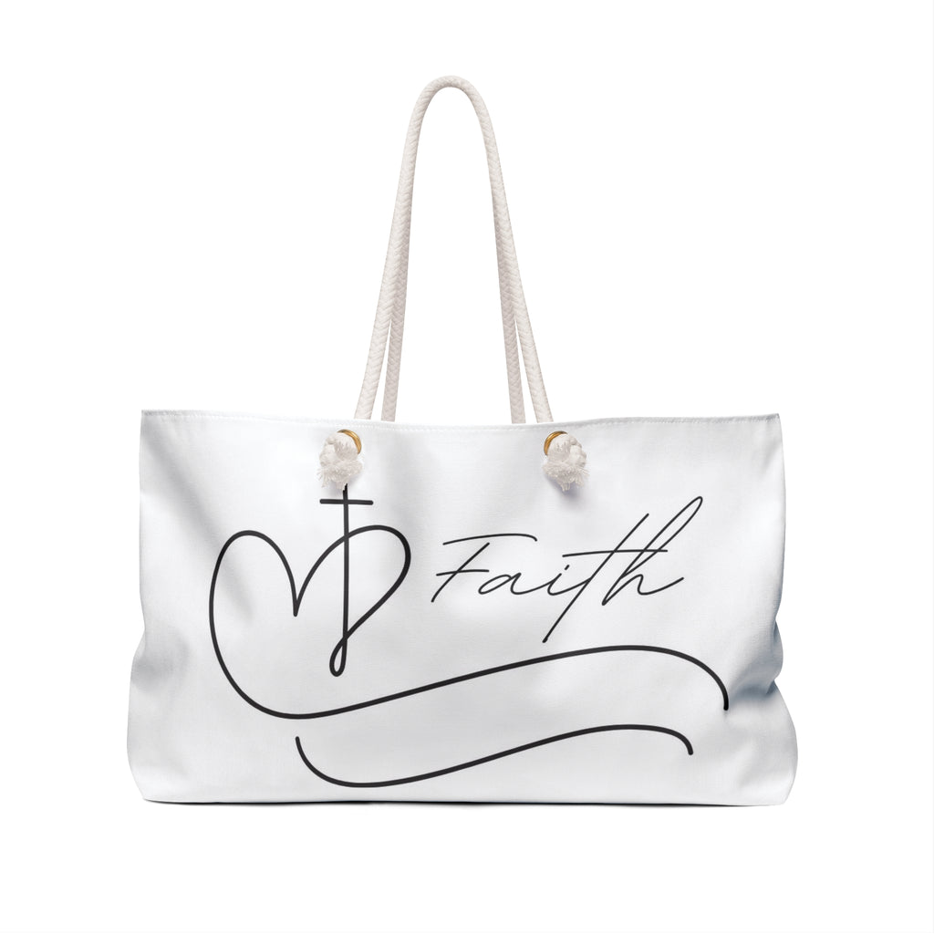 Faith Script Weekender Bag — Inspirational Christian Travel Tote