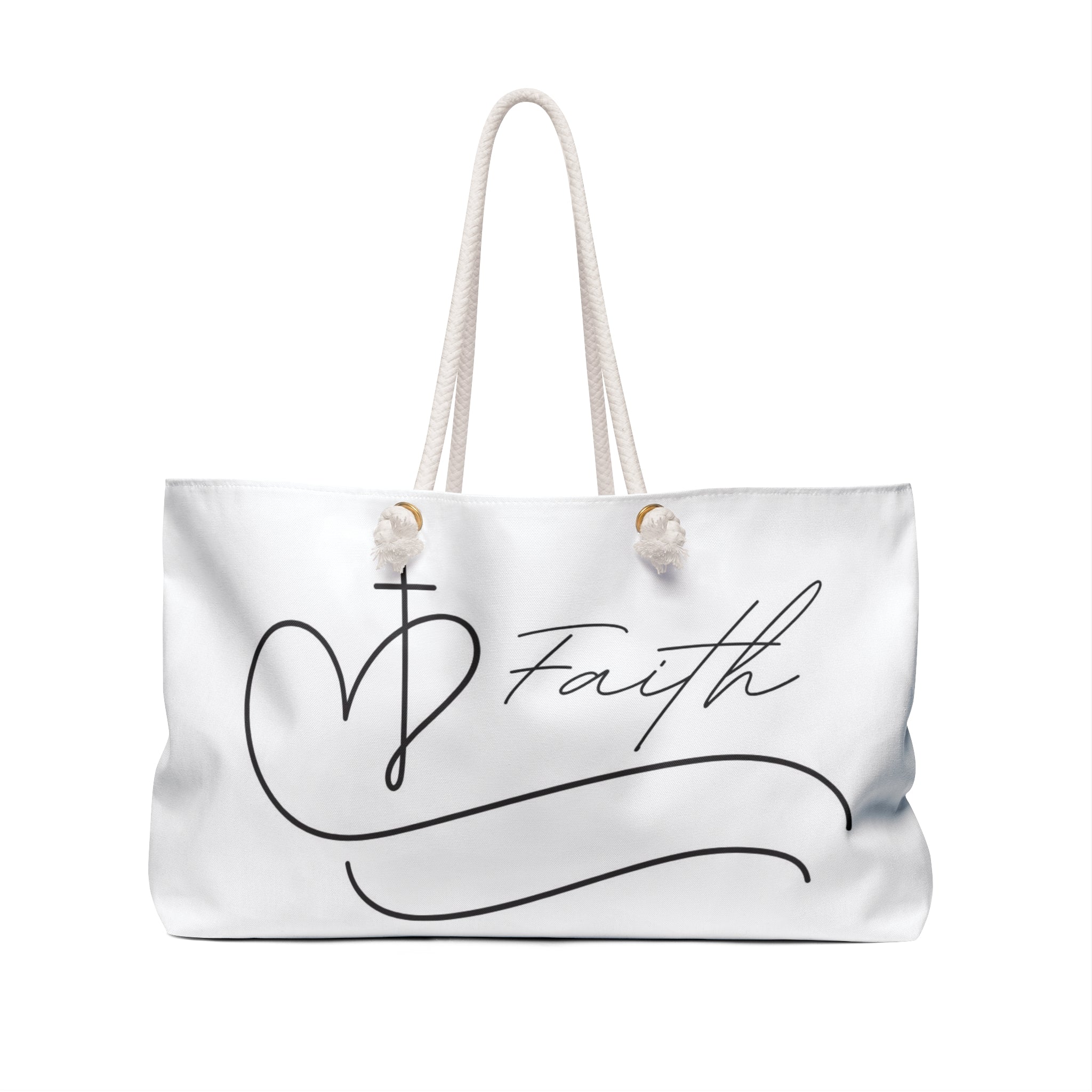 Faith Script Weekender Bag — Inspirational Christian Travel Tote