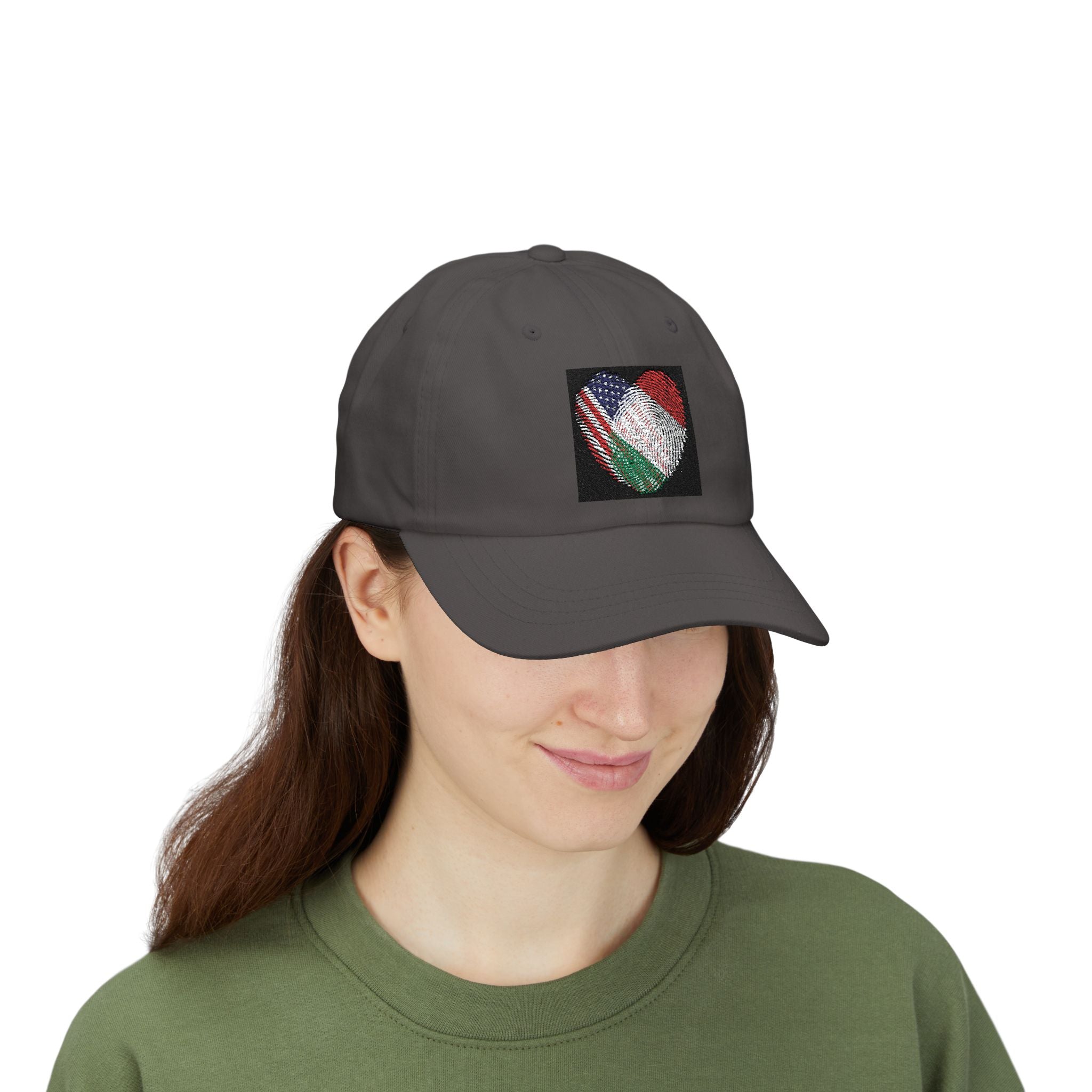 Dad Cap with USA & Italy  Heart Patch – Flag Love Baseball Hat
